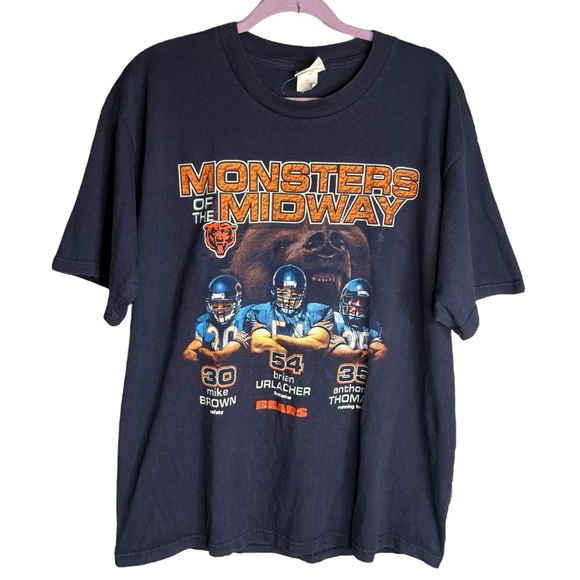 Vintage NFL tshirt Chicago bears LEE sports Navy Blue Cotton y2k mens size large - Picture 1 of 4